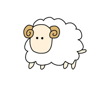 羊 羊,動物,生き物,シンプル,かわいいのイラスト素材
