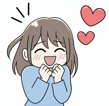 好きを表現する女性_02 好きを表現する女性_02 好き,大好き,ファン,恋,恋愛,ドキドキ,ウキウキ,わくわく,キュン,胸キュンのイラスト素材