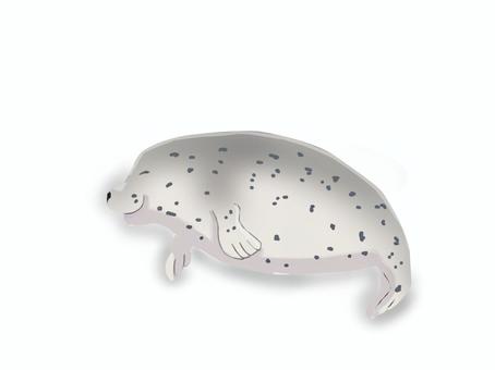 ゴマフアザラシ(寝転がる・主線なし) ゴマフアザラシ(寝転がる・主線なし) ゴマフアザラシ,アザラシ,動物のイラスト素材