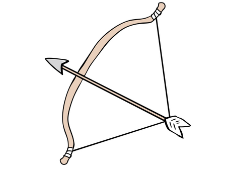 弓矢 弓矢,弓,矢,武器,スポーツ,狩猟,主線あり,広告,チラシ,cmのイラスト素材