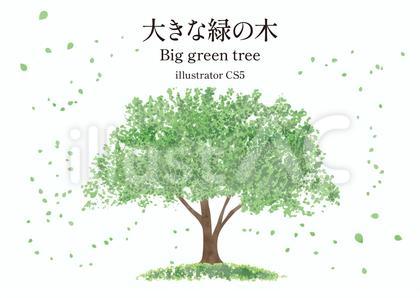水彩画風の大きな緑の木