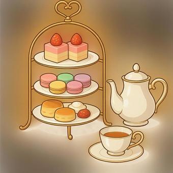 エレガントなアフタヌーンティーセットの