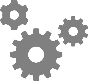 三つの歯車 歯車,設定,シンプル,単品,グレー,システム,メンテナンス,機械,部品,修理のイラスト素材