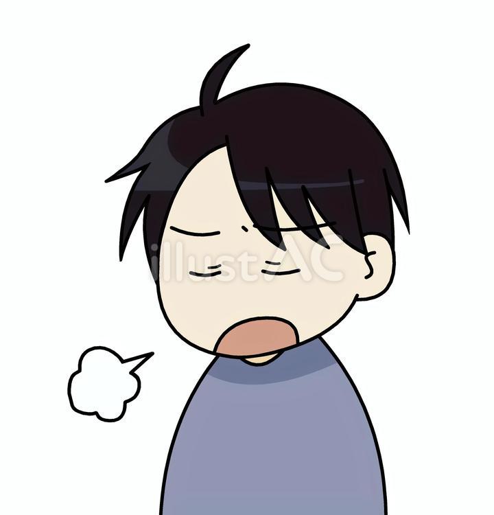 溜息をつく男性 人物,溜息,ガッカリのイラスト素材