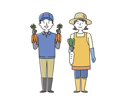 農家の夫婦_02 農家,人物,人,農業,農作業,仕事,男性,女性,男女,若いのイラスト素材