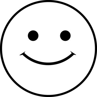 ニコニコマーク スマイル,顔文字,アイコン,シンプル,白黒のイラスト素材