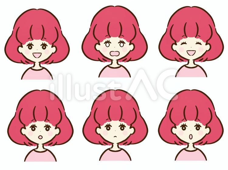 女の子表情いろいろ1 女の子,人間,イラストのイラスト素材