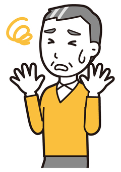 ニット中年男性(黄)-519-バスト  ニット中年男性(黄)-519-バスト 困る,おじさん,男性,中年,お父さん,パパ,シニア,ミドルエイジ,人物,かわいいのイラスト素材