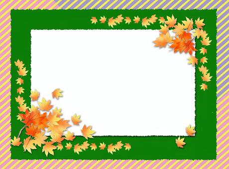 Illustration, japanese paper, autumn leaves, frame, JPG