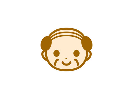 バーコード頭のおじさんの顔　ノーマル おじさん,顔,笑顔,大人,男性のイラスト素材