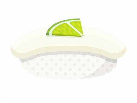 イカのにぎり寿司 イカ,寿司,和食,食べ物,日本食,シンプル,かわいい,イラスト,素材のイラスト素材