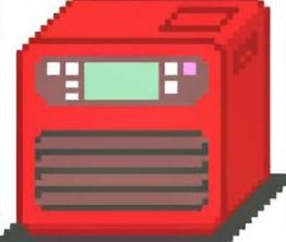 It's a red pixelated fan heater., JPG, PNG and AI It's a red pixelated fan heater., dot picture, fan heater, simple, JPG, PNG and AI