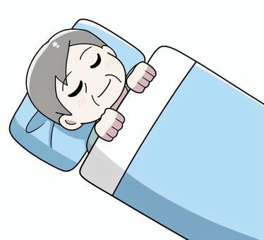 スヤスヤ寝る年配男性 スヤスヤ寝る年配男性 可愛い,睡眠,寝る,ベッド,スヤスヤ,すやすや,リラックス,熟睡,布団,男性のイラスト素材