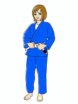 ブラジリアン柔術02白帯 ブラジリアン柔術,bjj,柔術,柔道,道着,白帯,スポーツ,女性のイラスト素材