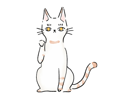 北欧風のオシャレな招き猫 招き猫,ネコ,かわいい,おしゃれ,北欧風,座る,全身,招く,招福,縁起物のイラスト素材