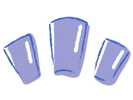 青い会話装飾パーツ 強調,マーク,記号,手書き,青,線,アクセント,装飾,ポイント,デザインのイラスト素材