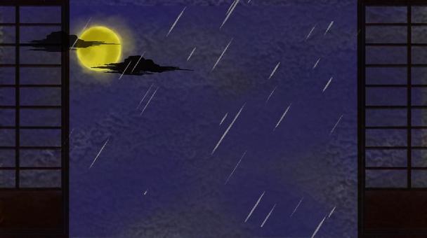 背景 8_Shoji to moonlit night 2, 夜, 月, 月夜, JPG