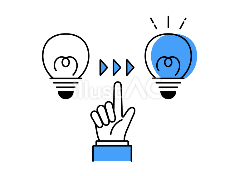 スーツを着た人物の手と豆電球 電球,豆電球,電気のイラスト素材