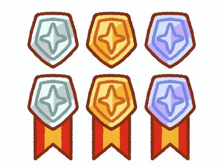 ランク別メダル ランク別メダル メダル,バッジ,シルバー,ゴールド,プラチナ,ゲーム,賞,盾,表彰,ランクのイラスト素材