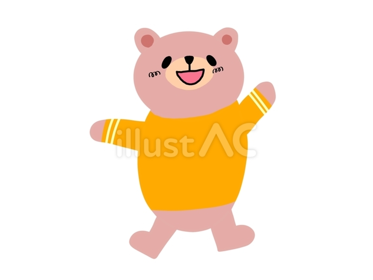 笑顔のくま くま,笑顔,動物のイラスト素材