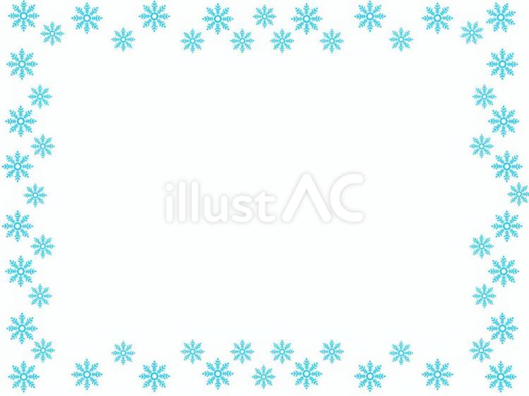 雪結晶のフレーム 枠,額縁,背景のイラスト素材