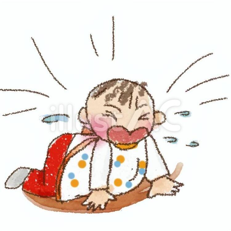 まんまちょうだいって泣いて知らせる あかちゃん,泣く,叫ぶのイラスト素材