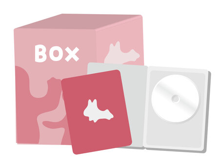 映像メディアBOXのイラスト 映像メディア,dvd,ブルーレイ,blu-ray,box,ボックス,パンフレット,cd,パッケージ,ボックスセットのイラスト素材