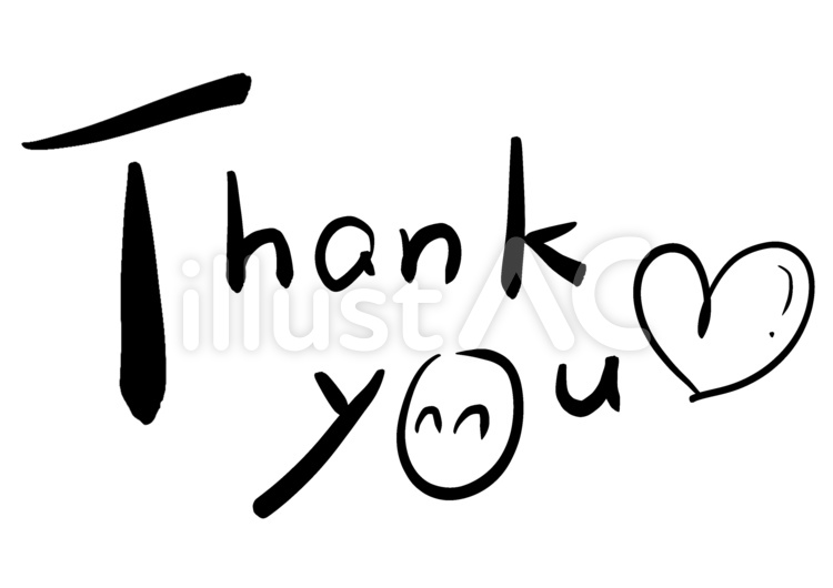 Thank you ポストカード,thankyou,絵文字のイラスト素材