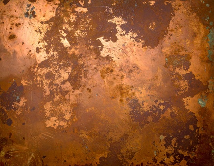 緑青が浮き出た銅のアンティークテクスチャ