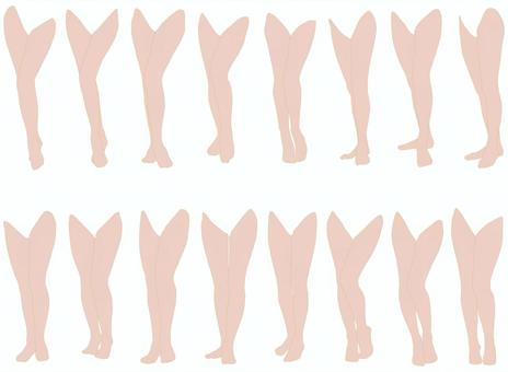 女性レッグモデルイラスト集2-18 人体,身体,女性,下半身,パーツモデル,レッグモデル,ポージング,脚タレ,脚,つま先のイラスト素材