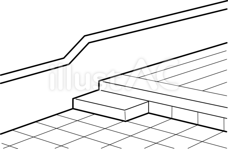 住宅改修・玄関・線画 バリアフリー,住宅,自宅のイラスト素材