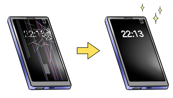 Illustration, smartphone, to break, fix, 