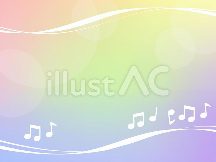 フレーム 音符２ 虹色グラデーションイラスト No 2261 無料イラスト フリー素材なら イラストac