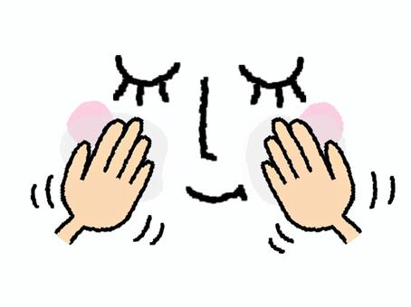 美容 美容,顔,笑顔,手,pop調,手描き,挿絵,ワンポイント,素材,商用可のイラスト素材