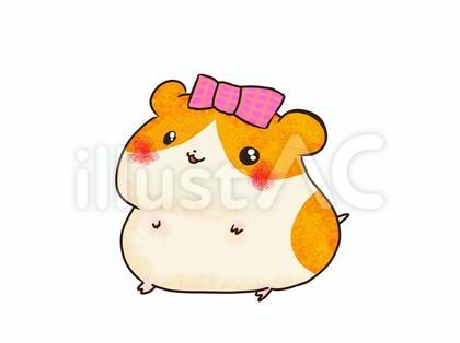 リボンつけたハムスター