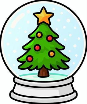 白のスノードームです。 白のスノードームです。 スノードーム,シンプル,クリスマスツリー,雪景色,飾り,インテリア,冬,球体,オブジェクト,ガラスのイラスト素材