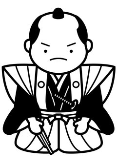 奉行-1c 奉行-1c 奉行,奉行人,江戸,時代劇,仕事,職業,武士,侍,裃,着物のイラスト素材