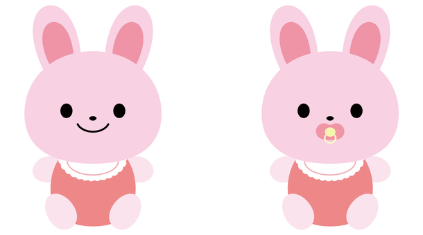 かわいいうさぎの赤ちゃん かわいいうさぎの赤ちゃん 動物,赤ちゃん,うさぎ,かわいい,キャラクター,ベビー,ベビー服,生まれたて,幼い,赤ん坊のイラスト素材