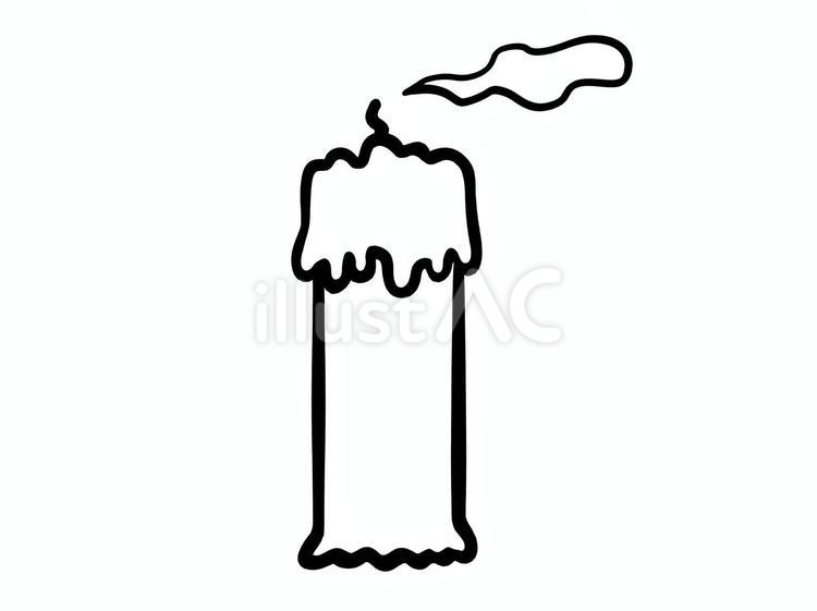 火の消えた長めのろうそく　線画 ろうそく,キャンドル,火のイラスト素材
