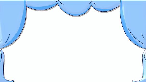 Opera curtain decorative frame (blue), , JPG and PNG