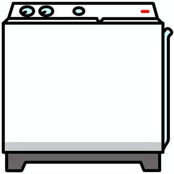 二槽式洗濯機 電化製品,白物家電,洗濯機,二槽式洗濯機,精密機械,白色,蛍光色,デフォルメ,背景透過,昭和レトロのイラスト素材