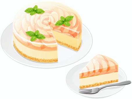 白桃ゼリーレアチーズケーキ3
