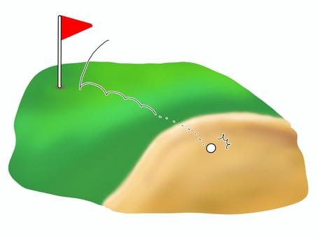 Illustration, bunker, golf, hazard, 