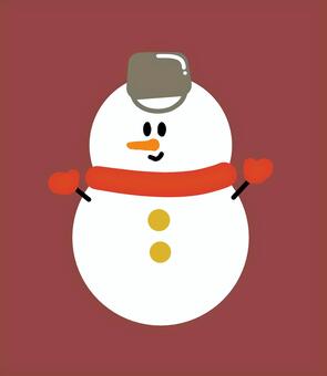 赤いマフラーを身につけた可愛い雪だるま 雪だるま,スノーマン,冬,クリスマス,12月,1月,2月,季節,イベント,行事のイラスト素材
