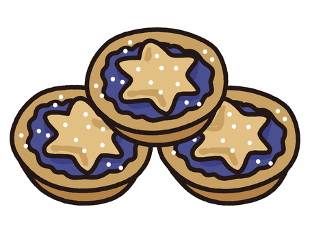イギリス伝統菓子ミンスパイ ミンスパイ,クリスマス,xマス,イギリス料理,伝統料理,伝統菓子,パイ,タルト,冬,ホリデーのイラスト素材