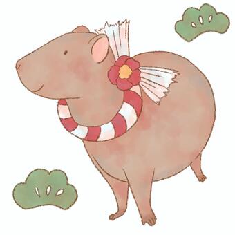 Illustration, capybara, lunar month, animal, 