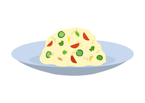 ポテトサラダ ポテトサラダ,ポテト,サラダ,じゃがいも,にんじん,たまご,きゅうり,おかず,料理,食べ物のイラスト素材