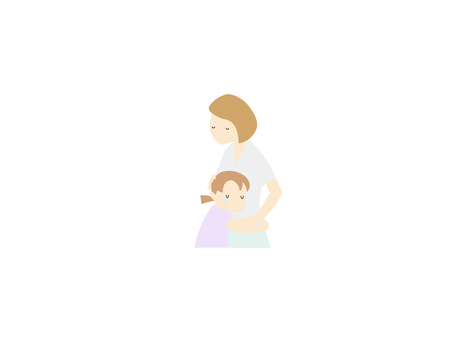 母親に泣きながら抱きつく少女のミニマル 母親,少女,涙,抱きつく,安心,愛情,家族,カラー,ミニマルのイラスト素材