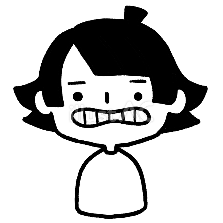 「いーっ」と嫌そうな顔をする子ども こども,子ども,シンプルのイラスト素材