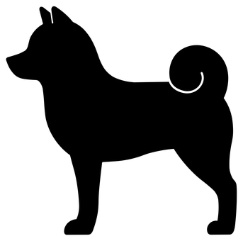 柴犬　シルエット 柴犬,豆柴,犬,シルエット,黒,単色,黒塗り,影,かっこいい,白背景のイラスト素材